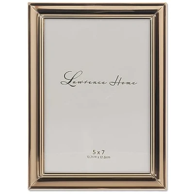 Image of Lawrence Frames Strata Metal Picture Frame, 5x7, Gold