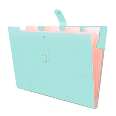 Image of Expanding File Folder, HAISSKY A4 Letter Paper Pockets Accordion Document Bag Organizer Wallets Files Folders with Buckle Closure for School Office, 5