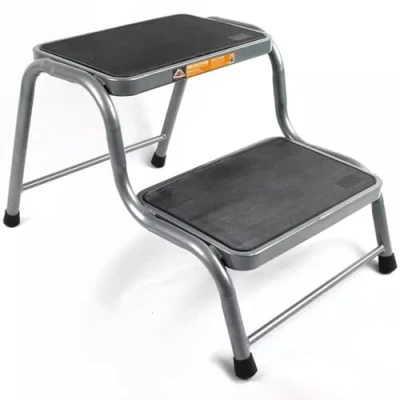 Image of Xtremeauto Double Steel Caravan Step Extra Large, Heavy Duty, Non Slip, Versatile, Silver, Modern Stool for Caravan, Motorhome, Campervan