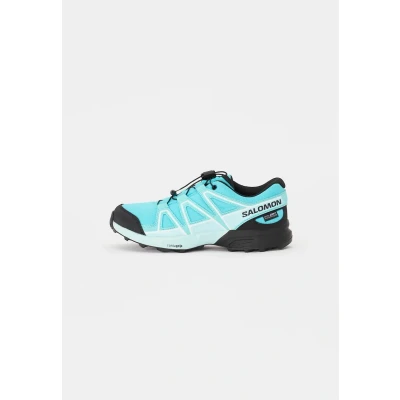 Image of Salomon Speedcross Waterproof J Unisex Hiking shoes for kids, Size: 6, Blue curacao/black/iced aqua Synthetics/textile