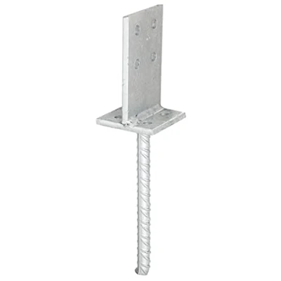 Image of Alberts 215521 T Post Support for Screwing on or Embedding in Concrete Hot Dip Galvanised Bridge Size 130 x 80 mm Anchor 200