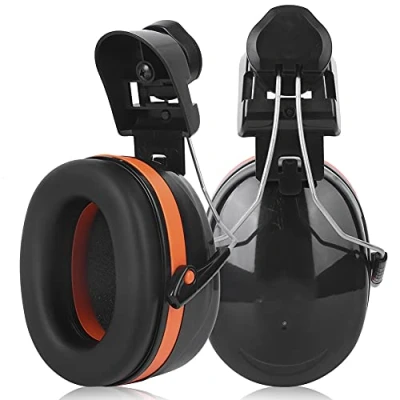 Image of PenRux Hard Hat Ear Muffs, NRR 25 DB Noise Reduction Hearing Protection Defender, Helmet Mounted Safety Earmuffs for Construction, Manufacturing, Maintenance