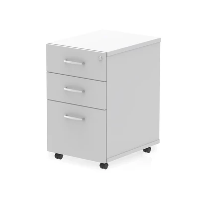 Image of Impulse 3 Drawer Under Desk Pedestal White I001654