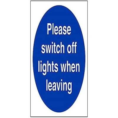 Image of V Safety Please Switch Off Lights When Leaving Sign 150mm x Self Adhesive Vinyl