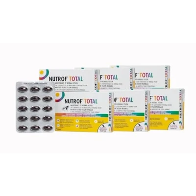 Image of 180 Nutrof Total Capsules Eye Health Supplement with Lutein, Zeaxanthin, Omega 3, and Antioxidants Daily Dose of Essential Nutrients for Optimal 30 x 6 Packs