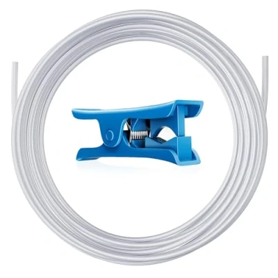 Image of YOOPAI PTFE Teflon Tubing 5M with Cutter, 2.5mm ID x 4mm OD Tube Fits Direct Drive Extruder 3D Printer, for Bambu Lab A1/A1 mini/P1P/P1S/X1C, Creality K1/K1 Max/Ender 3 V3 (White)