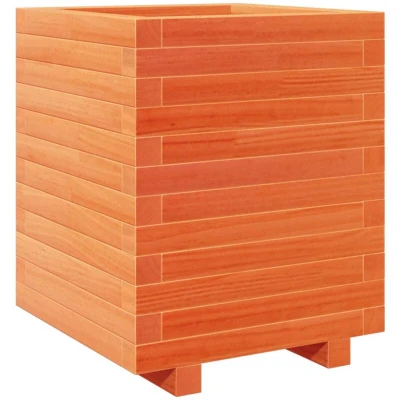 Image of vidaXL Garden Planter Wax Brown 40x40x49.5 cm Solid Wood Pine
