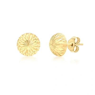 Image of Carissima Gold Women&#039;s 9 ct Yellow 8 mm Diamond Cut Half Ball Stud Earrings