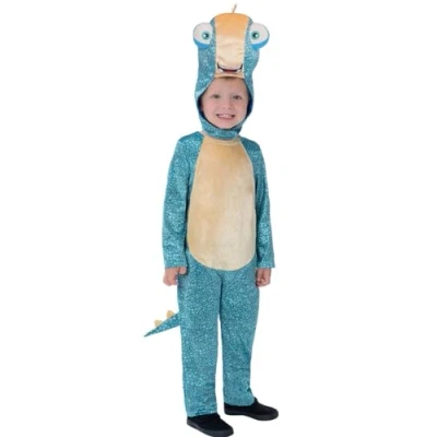 Image of Smiffys Gigantosaurus Deluxe Bill Costume for Kids, All in One with Padded Character Hood and 3D Tail, Blue, Officially Licensed, Ideal Group Outfits Playful Fancy Dress Parties