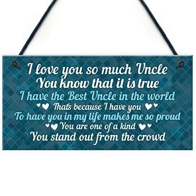 Image of RED OCEAN Best Uncle Plaque Gift For Birthday Brother From Niece Nephew Novelty Keepsake