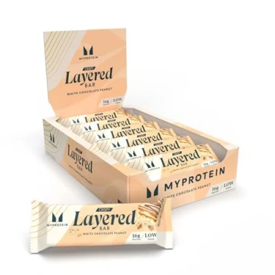 Image of Myprotein Crispy Layered Protein Bars 12 x 58g White Chocolate Peanut