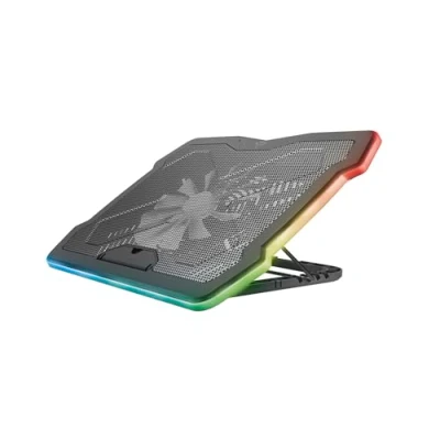 Image of Trust Gaming GXT 1126 Aura Multicolour illuminated Laptop Cooling Stand for Laptops up to 17.3&quot;, Cooler with Adjustable Speed, Silence Mode, USB Powered Black