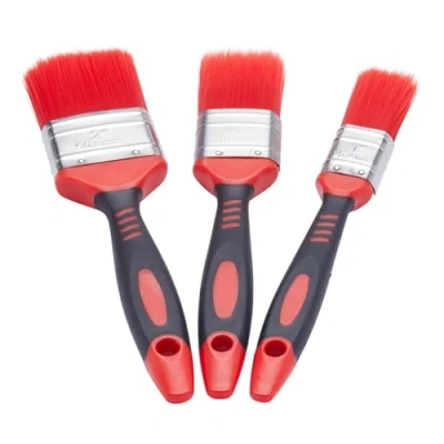 Image of Fit for The Job 3 pc Loss Free Soft Grip Paint Brush Set a Smooth Finish with No Bristle Emulsion, Gloss, Satin on Walls, Ceilings, Woodwork, Metal 1, 1.5, 2 inch Brushes