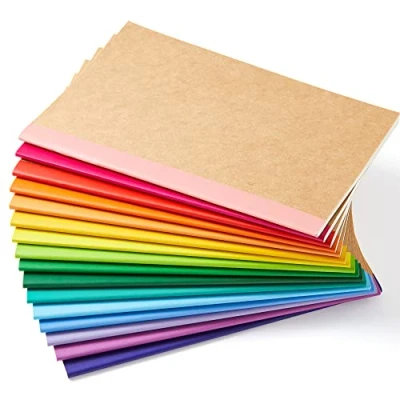 Image of feela 16 Pack Kraft Notebooks A5, 60 Pages Lined Notepad Journal Bulk, Soft Brown Cover Multipack for Students Travelers Writing Plans, Memos Office School Supplies, 14X21cm, 8 Colours