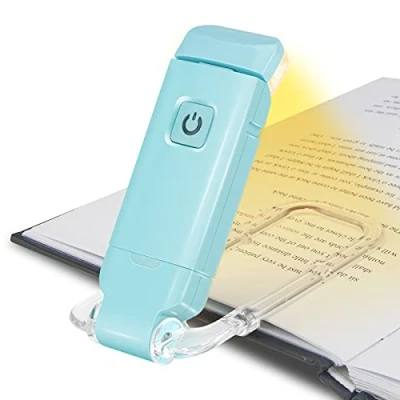 Image of HONWELL Rechargeable Book Light, Clip On LED Reading Lights for Kids in Bed, 3 Brightness Levels Dimmable Bookmark Light
