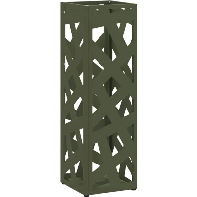 Image of vidaXL Umbrella Stand Olive green Metal Standard Decorative Inlays