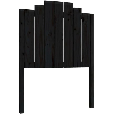Image of vidaXL Bed Headboard Black 81x4x110 cm Solid Wood Pine