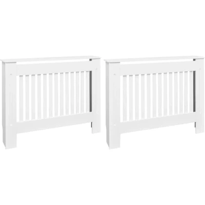 Image of vidaXL Radiator Covers 2 pcs White MDF 112 cm