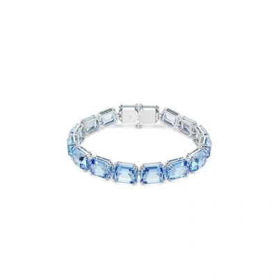 Image of Swarovski Millenia bracelet, Octagon cut, Colour gradient, Blue, Rhodium plated