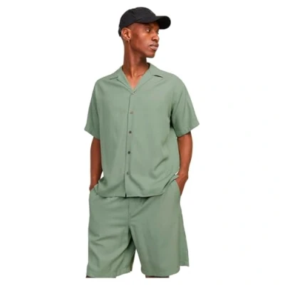 Image of Jack &amp; Jones Jprccaaron Resort Shirt, Men&#039;s, Size: Medium, Green