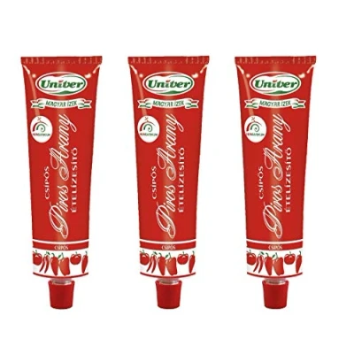 Image of (Pack of 3) Authentic Univer Piros Arany Red Gold Hungarian Paprika Paste HOT Csipos 3x160g