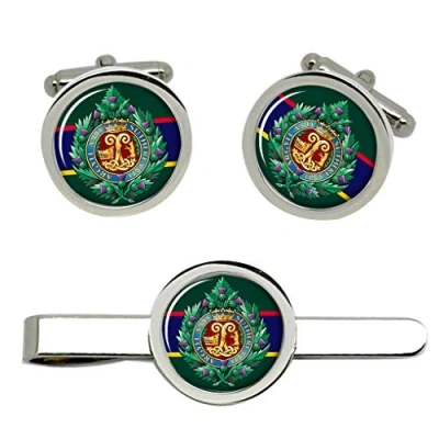 Image of Argyll and Sutherland Highlanders, British Army Cufflinks Tie Clip Set