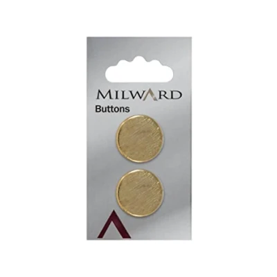 Image of Milward 20 mm 2 Piece Brushed Effect Gold Shank Metal Buttons,