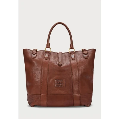 Image of Polo Ralph Lauren Heritage Leather Tote bag, Men&#039;s, Size: One Size, British tan
