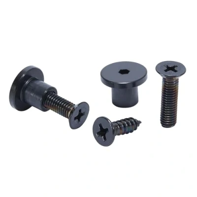 Image of Matte Black Finish Toilet Cubicle Screw Fitting Pack for 20mm Partition