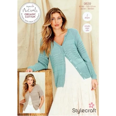 Image of Stylecraft DK Knitting Pattern 9839 Ladies Cardigans (2 Designs)