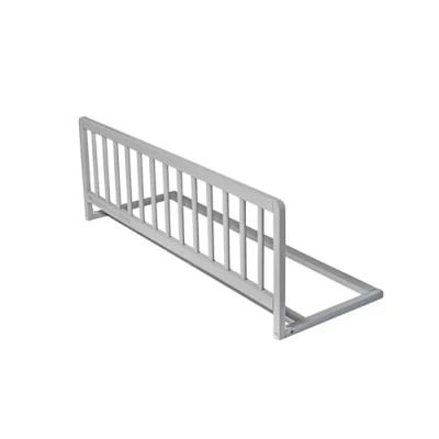 Image of Safetots Wooden Bed Guard, Grey, 38cm High x 110cm Wide, Toddler Bedrail for Safety, Secure Child Rail, Pre Assembled, Easy Installation