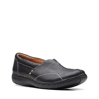 Image of Clarks Women&#039;s Un Loop Stride Loafer, Black (Black Leather), 4.5 UK