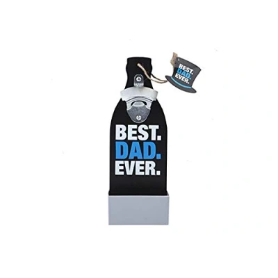 Image of Best Dad Ever Beer Wooden Wall Bottle Opener Father&#039;s Day Christmas Gift