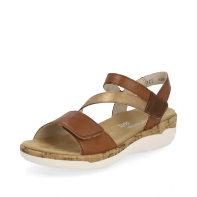 Image of Remonte Women&#039;s Strappy Sandals R6860, Sandals, Loose Insole, Braun Estate 24, 8 UK
