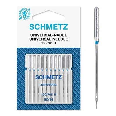 Image of Sewing Machine Needles Schmetz Universal (Regular), Pack of 10, Size: 90/14, 3 Packets for The Price 2! Includes Large Needle Threader