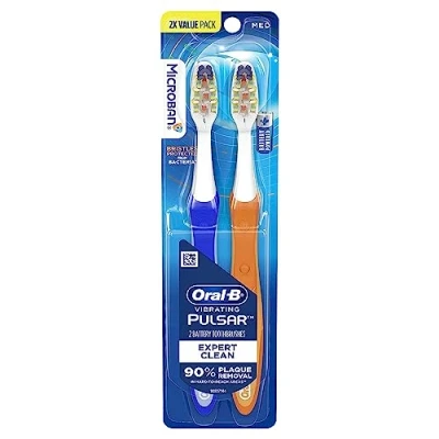 Image of Oral B, Pro Health, Pulsar Battery Powered Toothbrush, Medium, 1 x 2 Pack