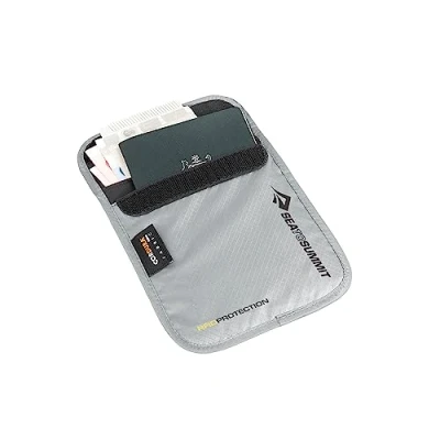 Image of Cartera de cuello RFID gris