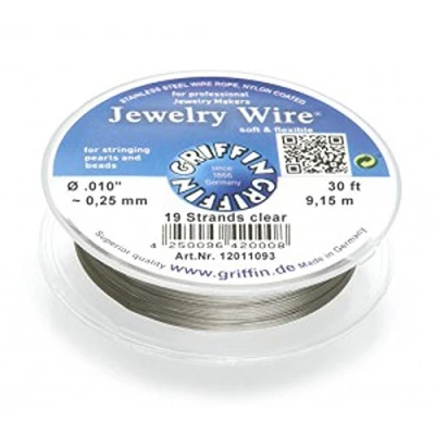 Image of Griffin 0.25 mm Nylon Coated Stainless Steel Beading Wire 9.15 m
