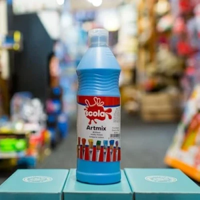 Image of 600ml Scola Artmix Flourescent Poster Paint Electric Blue