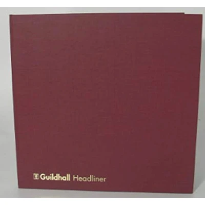 Image of Exacompta Ref 58/4 16Z Guildhall Headliner Case bound Hardback Account Book,298x305mm, 4 Debit and 16 Credit Column, 80 Pages, Burgundy Vinyl Cover, Traditionally Sewn,29.8 x 30.5 cm