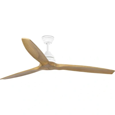 Image of Alo Large White, Wood DC Ceiling Fan 6 Speed