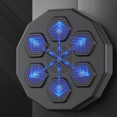 Image of LuusMm Electronic Boxing Training Target, Music with Gloves, LED Lights, Machine. Rechargeable Wall Mounted Practice Equipment
