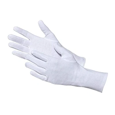 Image of Jah Blanco:Tex 3101 Cotton Gloves 12 Pairs Oekotex Medium Weight White Size 8