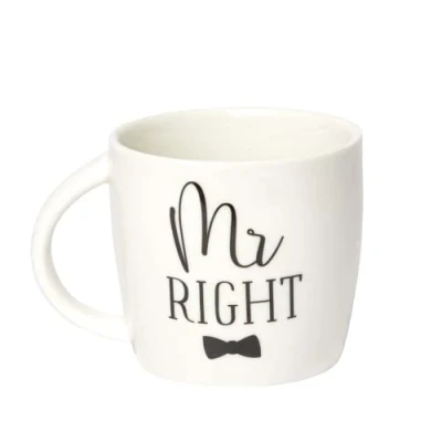 Image of Mr. Right Novelty Coffee Mug, Tea Cup, Perfect for Valentines Day Gifts him, Fathers Gift Boxed (Mr. Right)