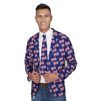 Image of Wicked Costumes Mens Great Britain Union Jack Jacket &amp; Tie Set Medium