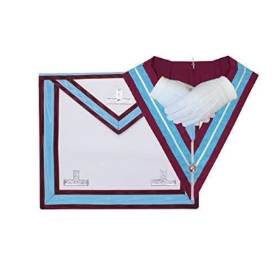 Image of Masonic Regalia Mark Past Master WM Apron Imitation Leather and Collar set