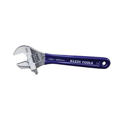 Image of Klein Tools D86930 Reversible Pipe Wrench/Adjustable Wrench with 2 in 1 Extra Wide 1/2 inch Jaw, 10