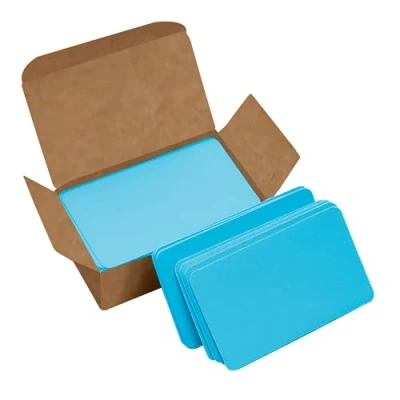 Image of VANRA 300PCS Small Blank Index Cards 3.5x2 inches Note Study Flash Cards, Word Message Gift DIY Kraft Paper Tags (Vibrant Blue, 300/Pack)