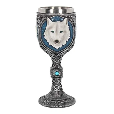 Image of Nemesis Now Ghost Wolf Goblet 19.5cm Blue K2853G6