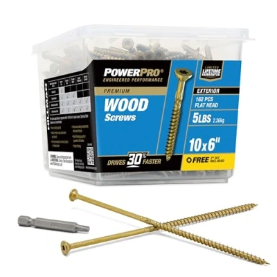 Image of Hillman 48618 Power Pro Premium Exterior Wood Screw, 10 X 6 Inch, 191 Pack